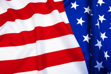 Obraz premium Close-up of waving American flag