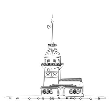 Maiden Tower Black Pen