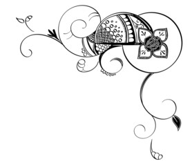 Henna Style Top Right Border