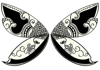 Henna Style Fairy or Butterfly Wings