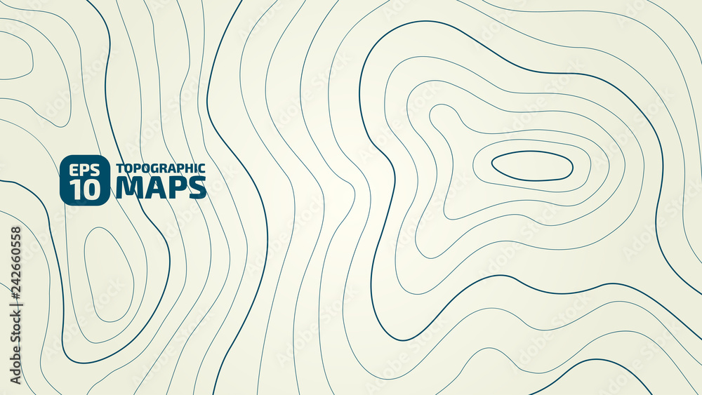 Wall mural the stylized height of the topographic contour in lines and contours. the concept of a conditional g