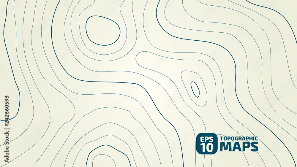 Wall mural the stylized height of the topographic contour in lines and contours. the concept of a conditional g