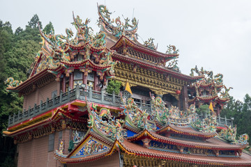 Fototapeta premium Traditional architecture of ancient chinese temple in Taiwan
