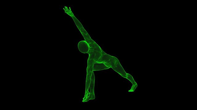 4K AI Android Woman Yoga Pose Revolved Side Seamless Loop