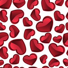 Seamless pattern. Bright red heart for your design. Vector illustration.