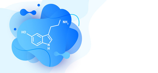 Serotonin hormone structural chemical formula 