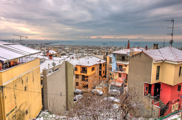 Fototapeta na wymiar Winter in Thessaloniki, Greece