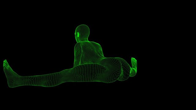 4K AI Android Woman Yoga Pose Wideangle Seamless Loop