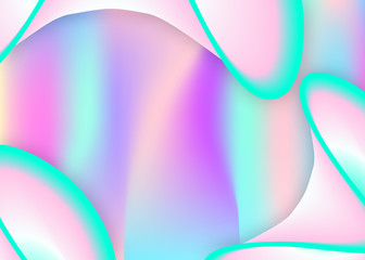 Fluid dynamic. Bright certificate, book composition. Vivid gradient mesh. Holographic 3d backdrop with modern trendy blend. Fluid dynamic background with liquid shapes and elements.