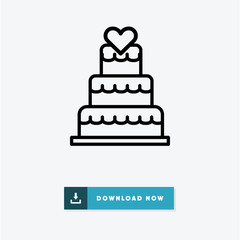 Wedding cake vector icon