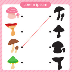mushroom worksheet vector design