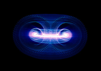 High Energy Particles Flow Through A Tokamak Or Doughnut-Shaped Device