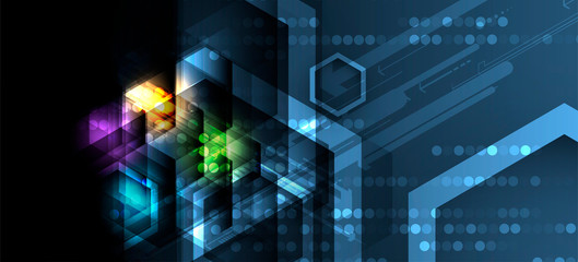 Abstract hexagon background. Technology poligonal design. Digital futuristic minimalism