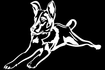  sketch pet puppy lies