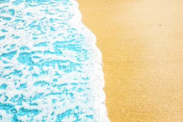 Soft wave of ocean on the sandy beach