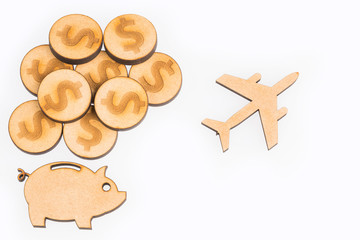 Travel preparations with money savings - Concept