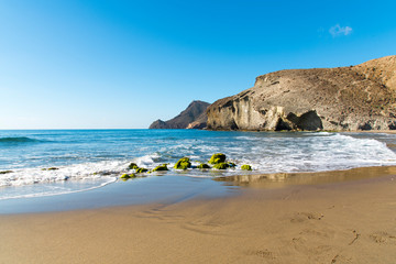 Fototapeta na wymiar Parque Natural del Cabo de Gata en Almería, España. Increíble zona volcánica en el sur de la península ibérica.