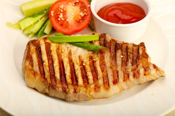 Grilled pork cutlet