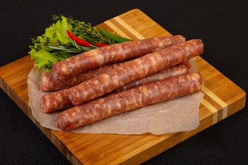 Pork sausages for grill