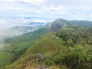 hill and cloud on top of the mountain at Chaing mai, Thailand