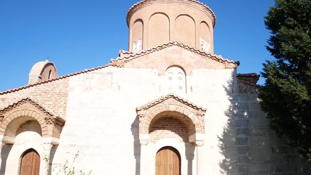 Apollonia Archaeological Park, Fier Prefecture, Albania - december 28 2018: Ortodox church of Saint Mary in Apollonia