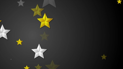 Golden and silver stars abstract background
