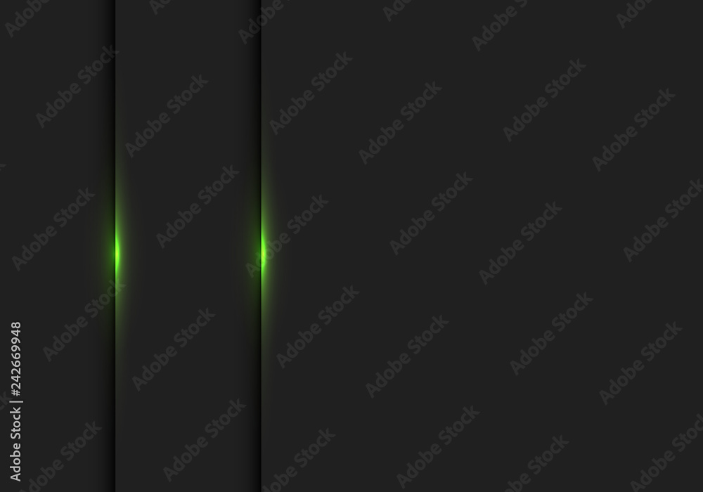 Wall mural abstract green light on black shadow and blank space design modern technology futuristic background 