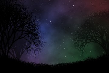 Naklejka premium Night sky illustration design background.