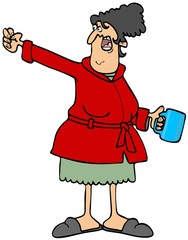 Angry woman shaking a fist