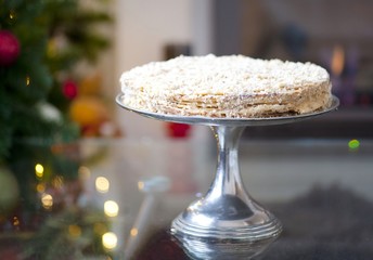  Napoleon cake.  Delicious pancakes , Layered tasty sweet Napoleon cake