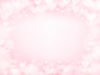 Abstract heart pink light or bokeh background. Valentine Day concept