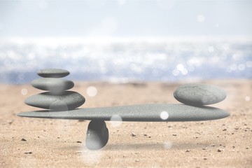 Spa concept with zen basalt stones
