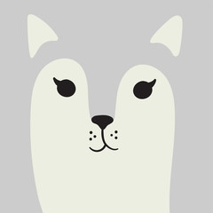 Cute cat cartoon animal portrait with copy space