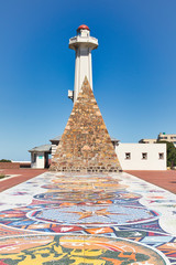 Donkin reserve showing mosaic tiles and lighthouse