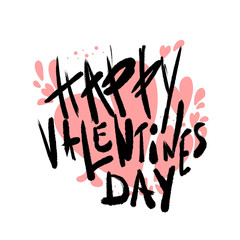 Happy Vallentines Day handwritten lettering.