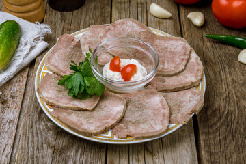 Beef tongue with horseradish