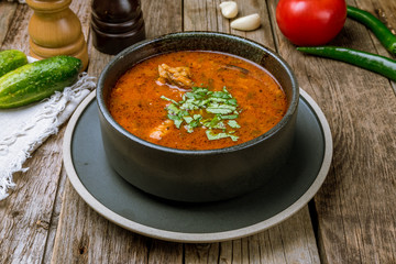 soup kharcho on bowl