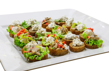 Sandwiches on the white plate