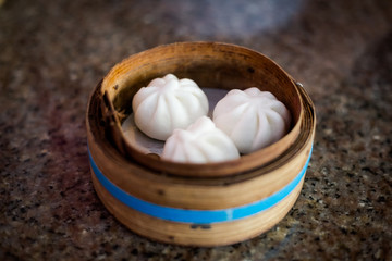 Fresh steamed traditional thai buns