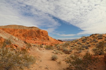View of landscape in desert canyon