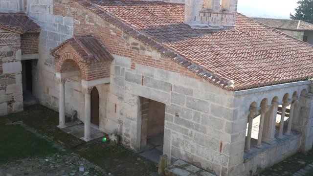 Apollonia Archaeological Park, Fier Prefecture, Albania - december 28 2018: Ortodox church of Saint Mary in Apollonia