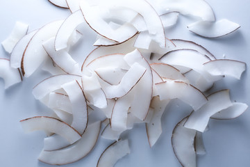 coconut rasps isolated on white background