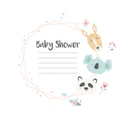 Baby Shower Invitation with cute animals