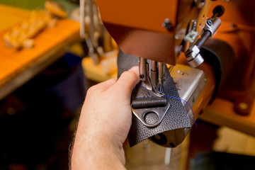 Creating a Box Stitch on Black Leather