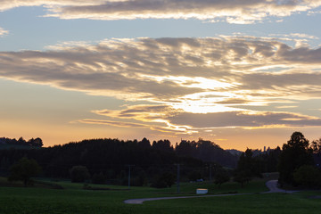 sunset at south german countryside