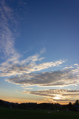 sunset at south german countryside