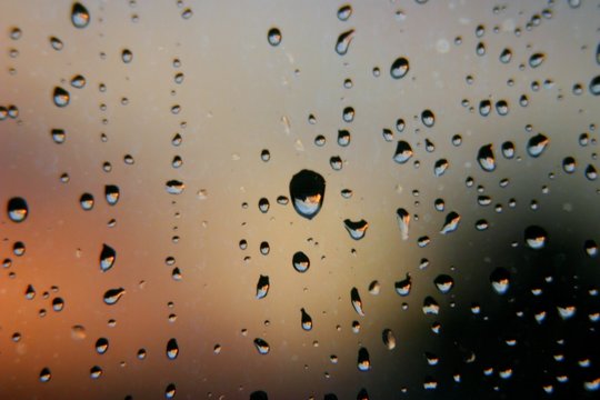Rain drops in  window. Texture detail