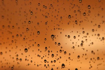 Rain drops in  window. Texture detail