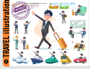 flat type Gray suit businessman Bad condition_travel