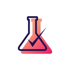 lab check verified logo vector icon illustration